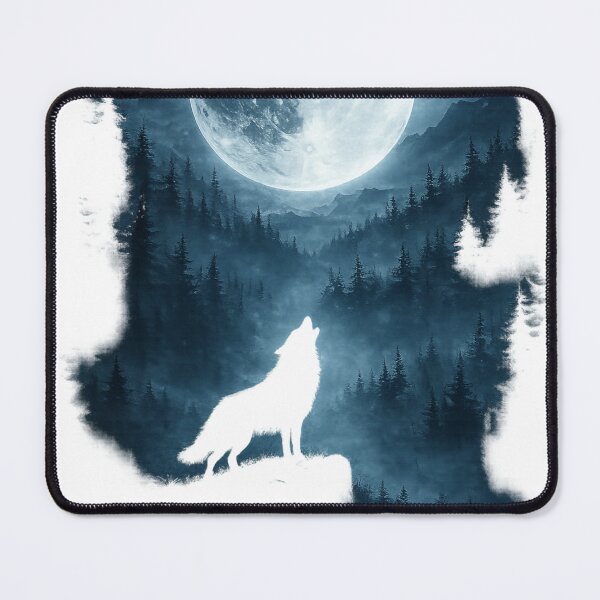 Item preview, Lone Wolf Under Full Moon Wilderness Art designed and sold by Print Print On.