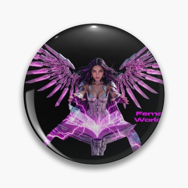 Item preview, Cyberpunk Warlock Neon Purple Sci-Fi Sorceress designed and sold by EvolutionMerch.