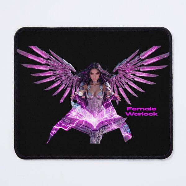 Item preview, Cyberpunk Warlock Neon Purple Sci-Fi Sorceress designed and sold by EvolutionMerch.