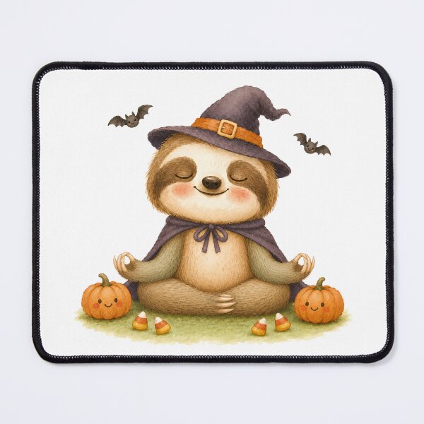 Item preview, Halloween Lotus Sloth in a Witch’s Hat designed and sold by YogiAnimalArt.