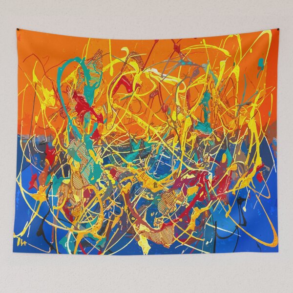 Item preview, Orange Blue Splash designed and sold by Reinvented Decors.