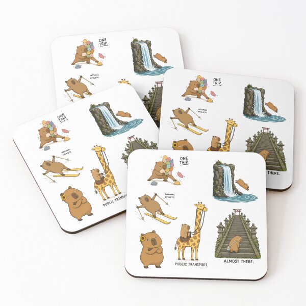 Item preview, Capybara Survival Kit – Funny Deadpan Capybara Sticker Pack designed and sold by LazyPaw Design.