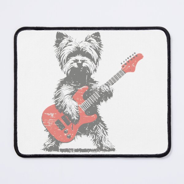 Item preview, Yorkie Rock Funny Dog Playing Guitar Rock LIMITED EDITION designed and sold by TidalwaveJaycee.