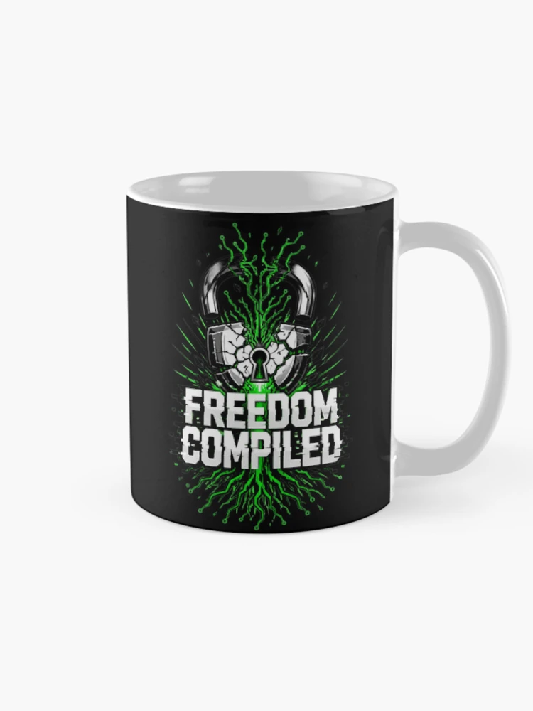 Thumbnail 3 of 6, Coffee Mug, Freedom Compiled - Linux Open Source Tech designed and sold by DarkCodeLabs1.