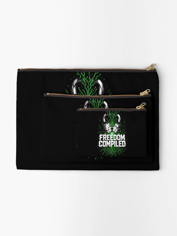 Thumbnail 2 of 4, Zipper Pouch, Freedom Compiled - Linux Open Source Tech designed and sold by DarkCodeLabs1.