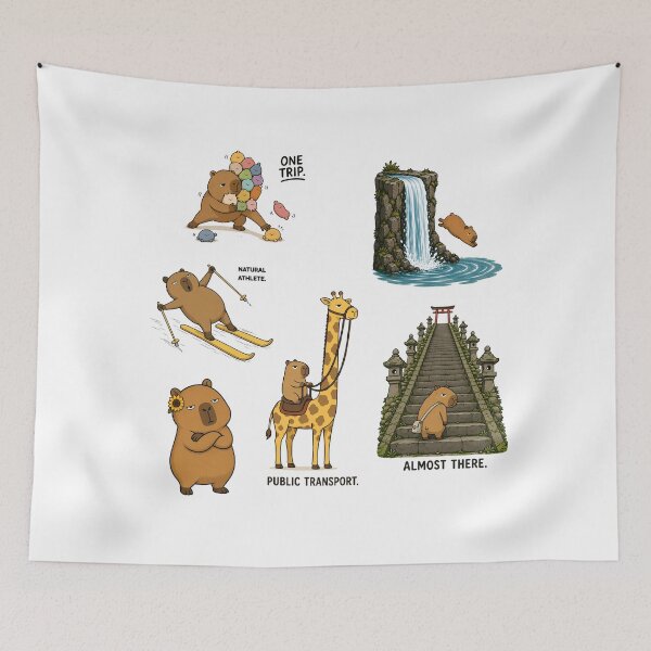 Item preview, Capybara Survival Kit – Funny Deadpan Capybara Sticker Pack designed and sold by LazyPaw Design.