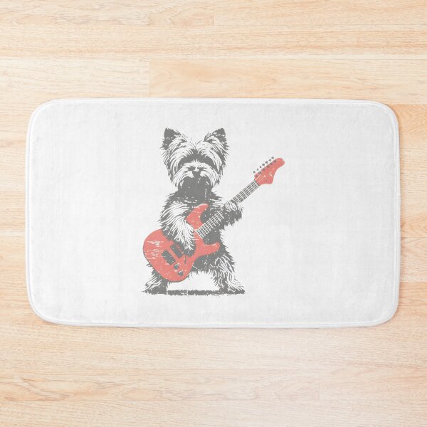 Item preview, Yorkie Rock Funny Dog Playing Guitar Rock LIMITED EDITION designed and sold by TidalwaveJaycee.