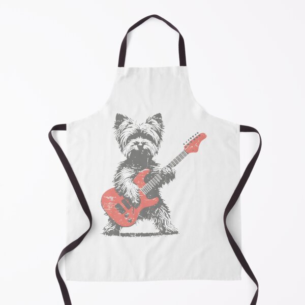 Item preview, Yorkie Rock Funny Dog Playing Guitar Rock LIMITED EDITION designed and sold by TidalwaveJaycee.
