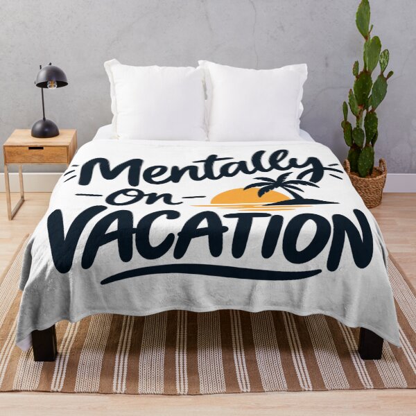 Item preview, Mentally On Vacation – Funny Summer Beach Typography designed and sold by wildflux.