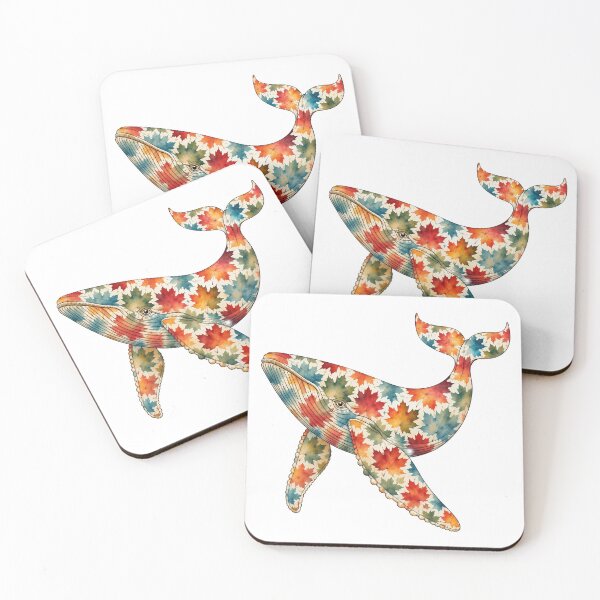 Item preview, Colorful Ocean Whale | Ocean Autumn Maples Art Collection designed and sold by Zaru Art Studio.