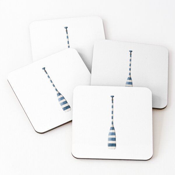 Item preview, Blue and White Striped Nautical Oar Watercolor designed and sold by Ramona-Gliga.