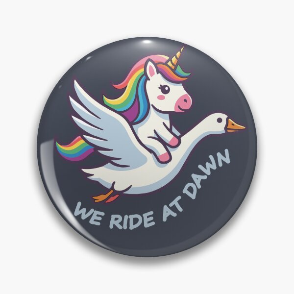 Item preview, We Ride At Dawn Cute Unicorn Riding Goose Meme designed and sold by chriswo-design.