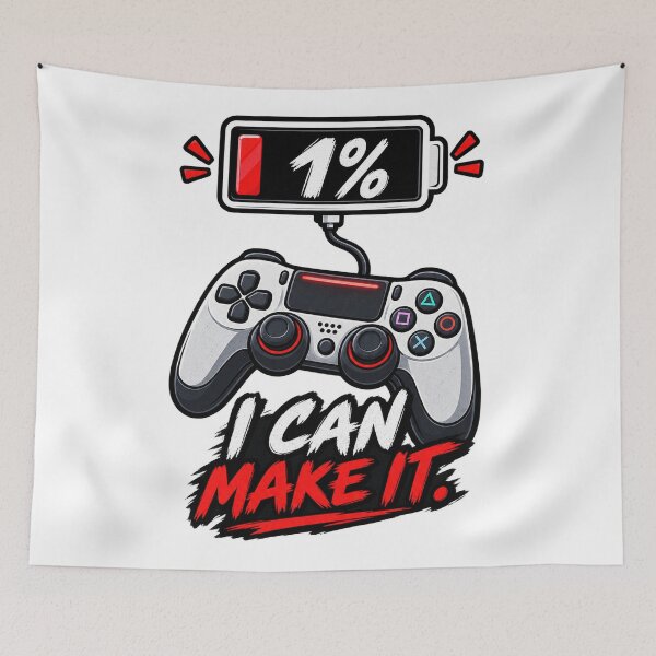Item preview, 1% Battery I Can Make It Funny Gamer Gaming Humor designed and sold by wildflux.