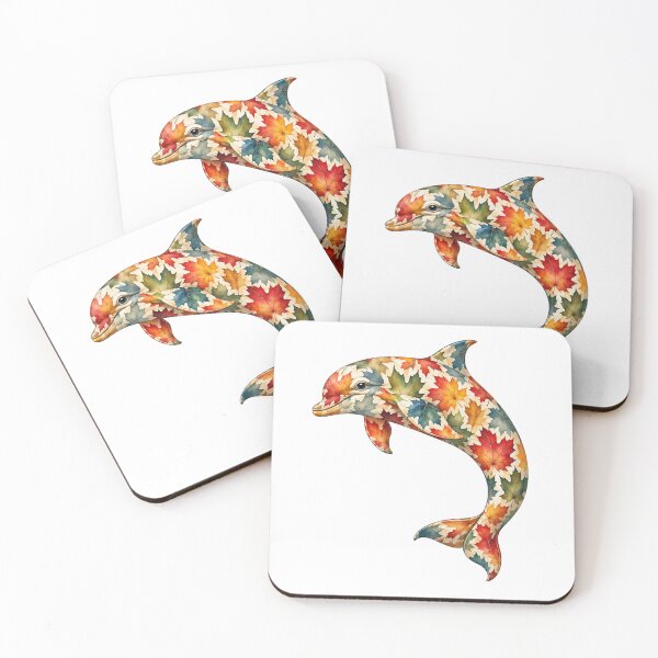 Item preview, Colorful Sea Dolphin | Ocean Autumn Maples Art Collection designed and sold by Zaru Art Studio.