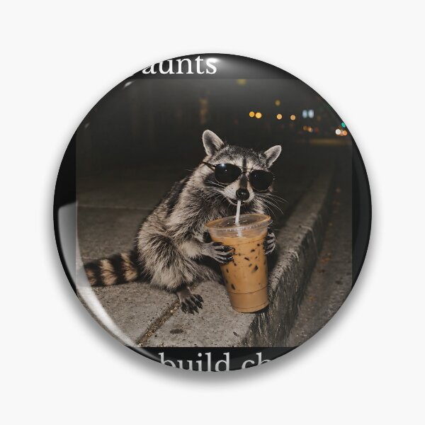Item preview, Raccoon Weird Aunts Build Character Cool Drinking Iced Coffee designed and sold by zwawji.