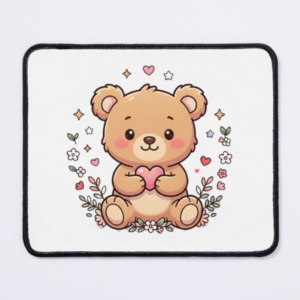 Item preview, Adorable Teddy Bear with Heart, Stars & Flowers designed and sold by Tinydoodlenest .