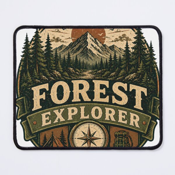 Item preview, Forest Explorer Vintage Mountain Hiking Camping Adventure Design designed and sold by RobertArt08.