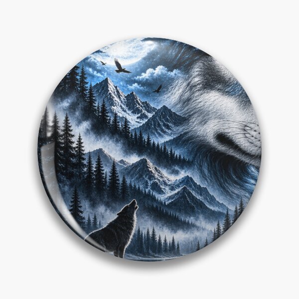 Item preview, Wolf Spirit Night Forest Moon Wilderness Art designed and sold by Print Print On.