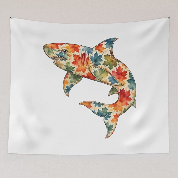 Item preview, Colorful Ocean Shark | Ocean Autumn Maples Art Collection designed and sold by Zaru Art Studio.