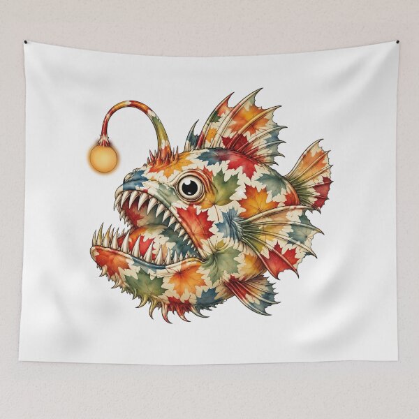 Item preview, Colorful Anglerfish | Ocean Autumn Maples Art Collection designed and sold by Zaru Art Studio.