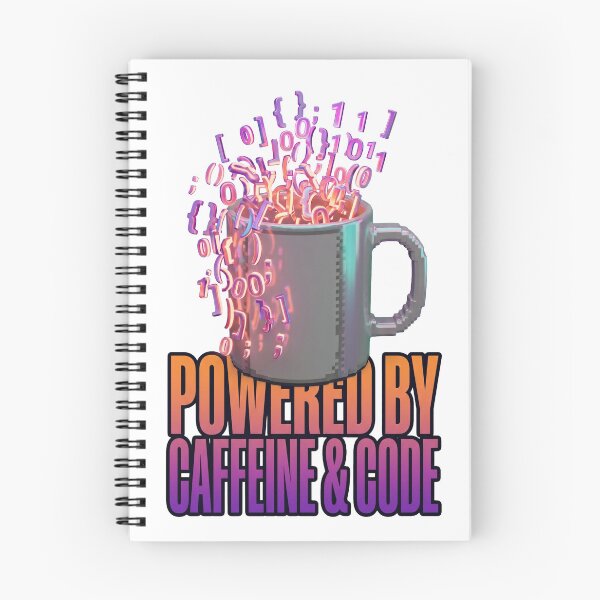 Item preview, Powered By Caffeine And Code Retro Pixel Art designed and sold by DarkCodeLabs1.
