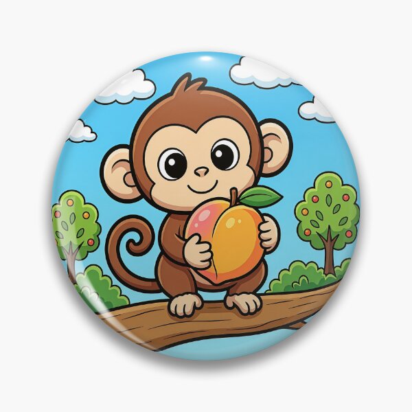 Item preview, Cute Baby Monkey and Favorite Fruit designed and sold by Pim-Crystal.
