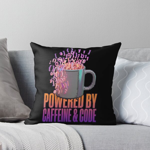 Item preview, Powered By Caffeine And Code Retro Pixel Art designed and sold by DarkCodeLabs1.