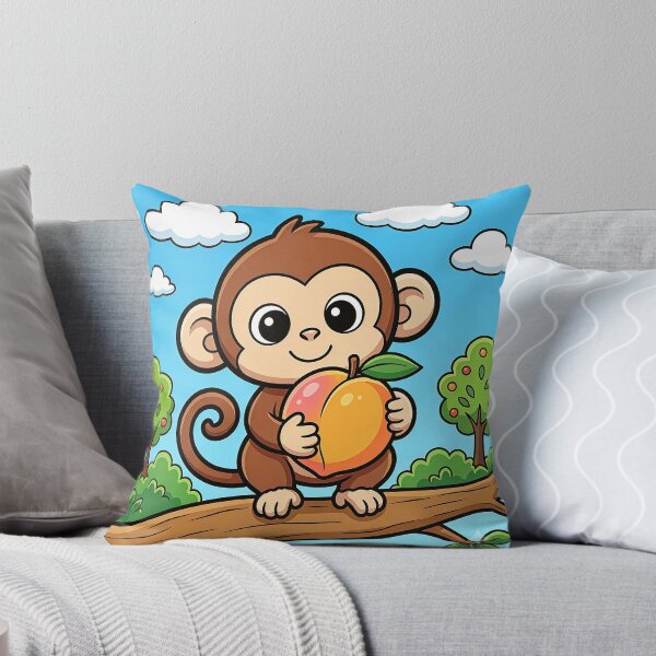 Item preview, Cute Baby Monkey and Favorite Fruit designed and sold by Pim-Crystal.