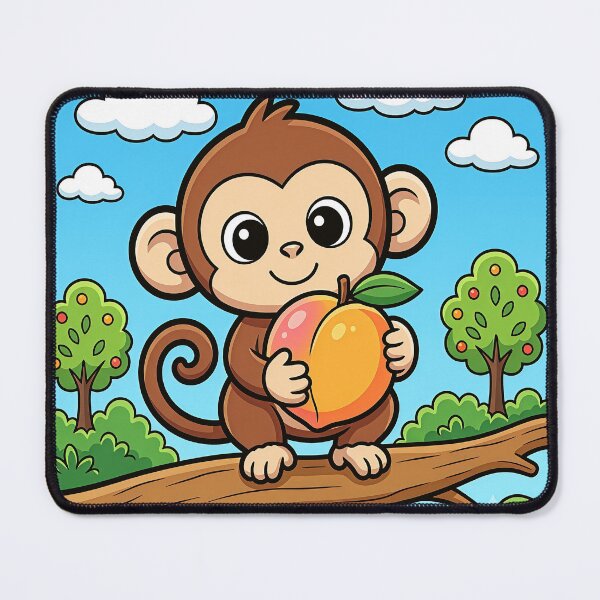 Item preview, Cute Baby Monkey and Favorite Fruit designed and sold by Pim-Crystal.