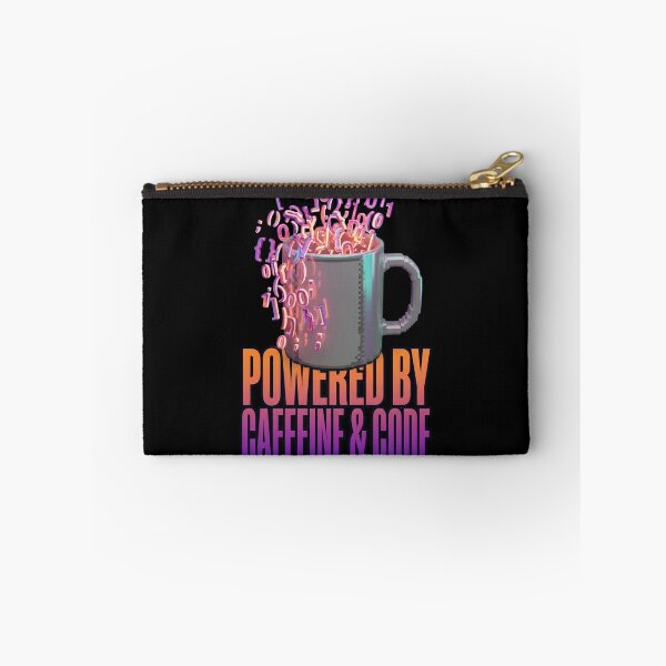 Item preview, Powered By Caffeine And Code Retro Pixel Art designed and sold by DarkCodeLabs1.