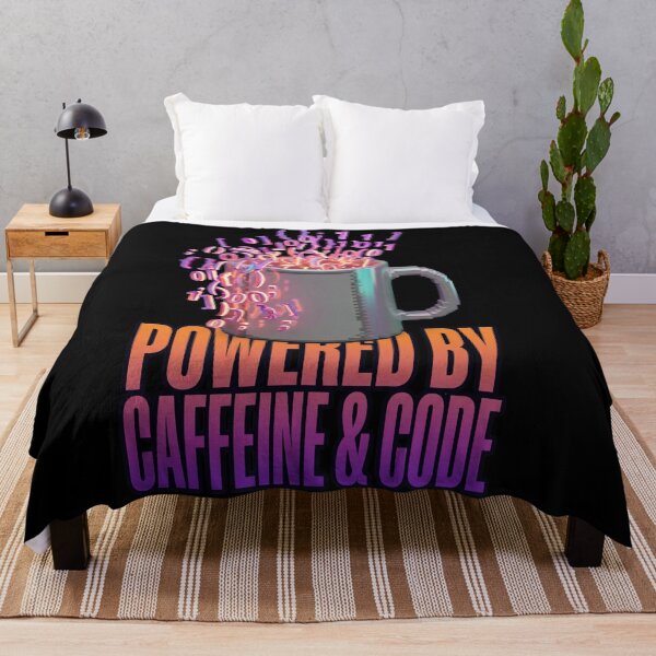 Item preview, Powered By Caffeine And Code Retro Pixel Art designed and sold by DarkCodeLabs1.