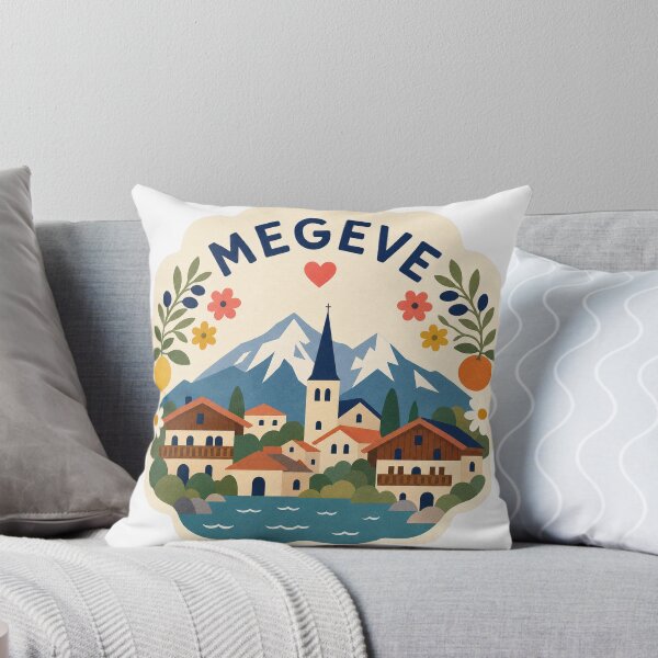 Item preview, Megeve France Travel Souvenir Modern Folk Art designed and sold by VisualArtsOasis.