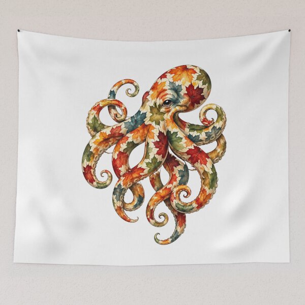 Item preview, Colorful Ocean Octopus | Ocean Autumn Maples Art Collection designed and sold by Zaru Art Studio.