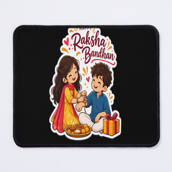 Item preview, Happy Raksha Bandhan Cute Brother Sister Illustration designed and sold by Soffar-So-good.