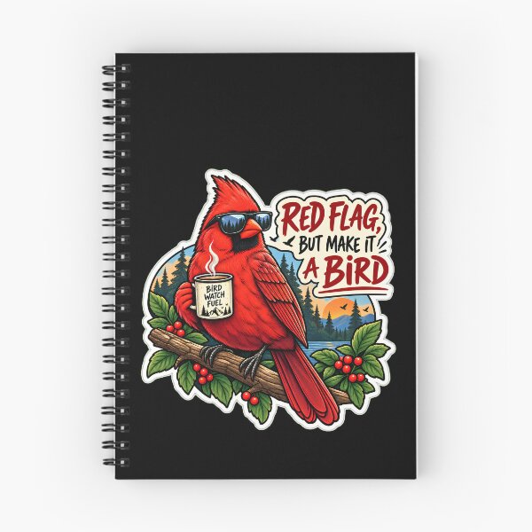 Item preview, Red Flag But Make It a Bird | Funny Cardinal Birdwatching Retro Design designed and sold by Jankes88.