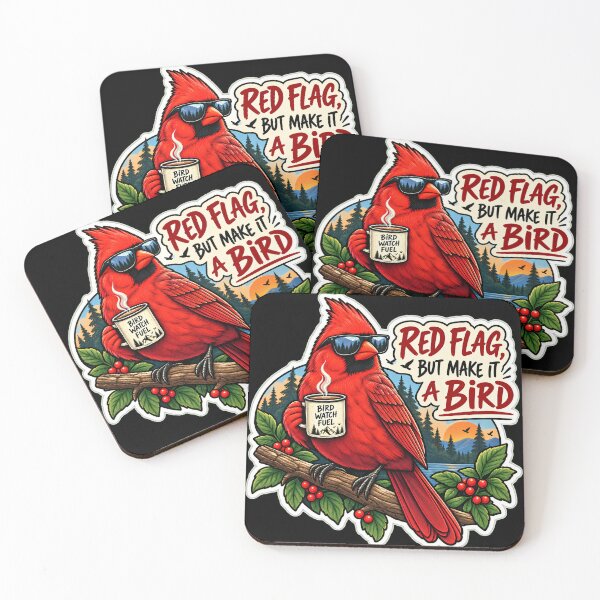 Item preview, Red Flag But Make It a Bird | Funny Cardinal Birdwatching Retro Design designed and sold by Jankes88.