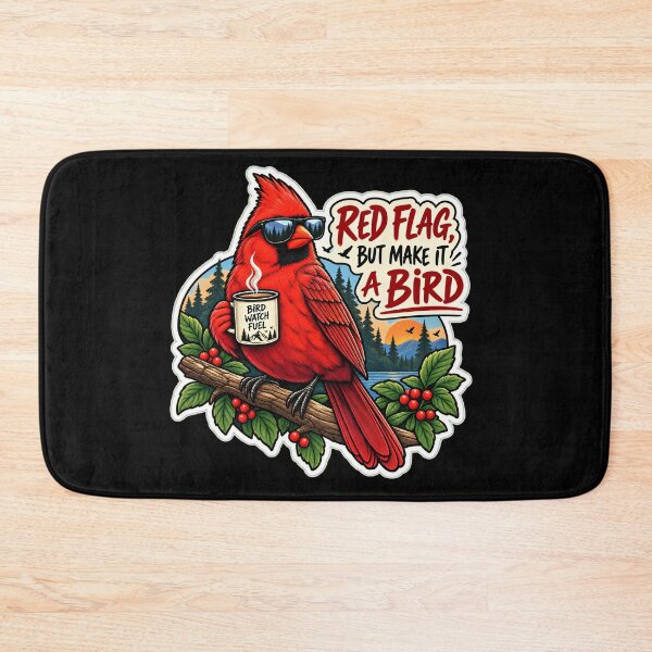Item preview, Red Flag But Make It a Bird | Funny Cardinal Birdwatching Retro Design designed and sold by Jankes88.