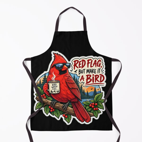 Item preview, Red Flag But Make It a Bird | Funny Cardinal Birdwatching Retro Design designed and sold by Jankes88.