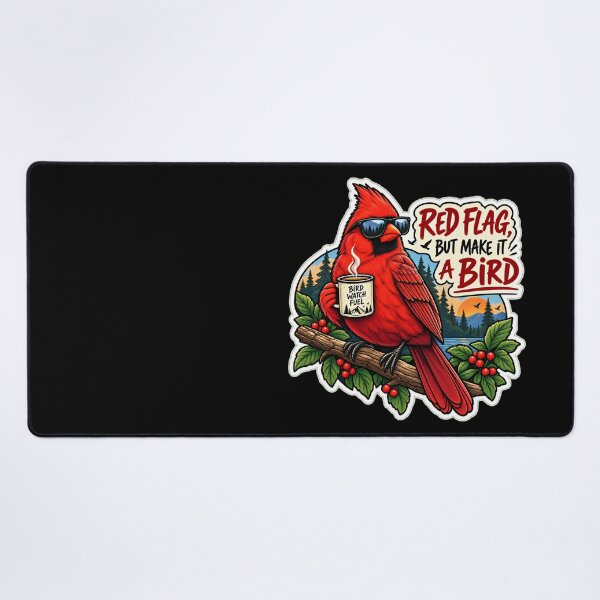 Item preview, Red Flag But Make It a Bird | Funny Cardinal Birdwatching Retro Design designed and sold by Jankes88.