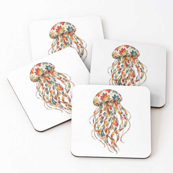 Item preview, Colorful Sea Jellyfish | Ocean Autumn Maples Art Collection designed and sold by Zaru Art Studio.
