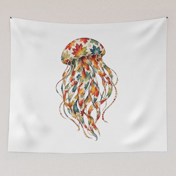 Item preview, Colorful Sea Jellyfish | Ocean Autumn Maples Art Collection designed and sold by Zaru Art Studio.