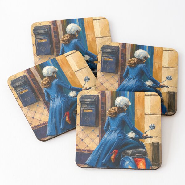 Item preview, Blue Scooter Street Scene – French Lifestyle Art designed and sold by CARRAANN.