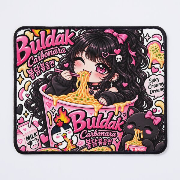 Item preview, Goth Food Gremlin Loves Buldak Carbonara designed and sold by AnnekeJordaan.