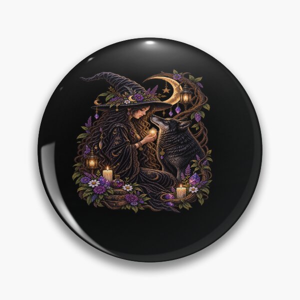 Item preview, Moonbound Witch & Her Mystic Wolf designed and sold by Losthope Creations.