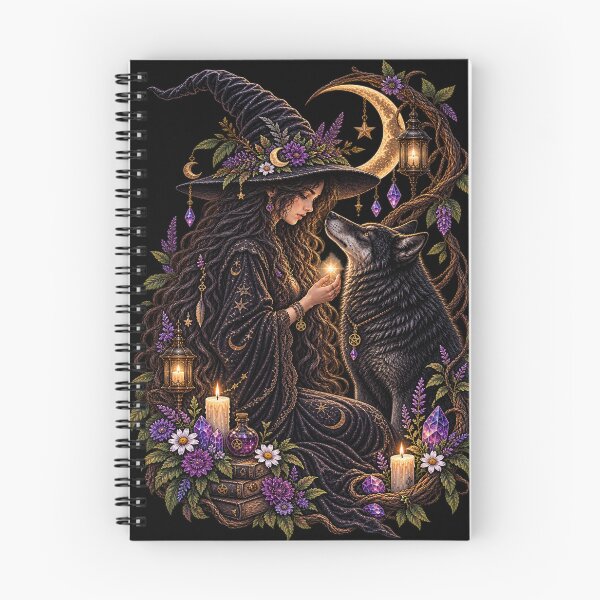Item preview, Moonbound Witch & Her Mystic Wolf designed and sold by Losthope Creations.