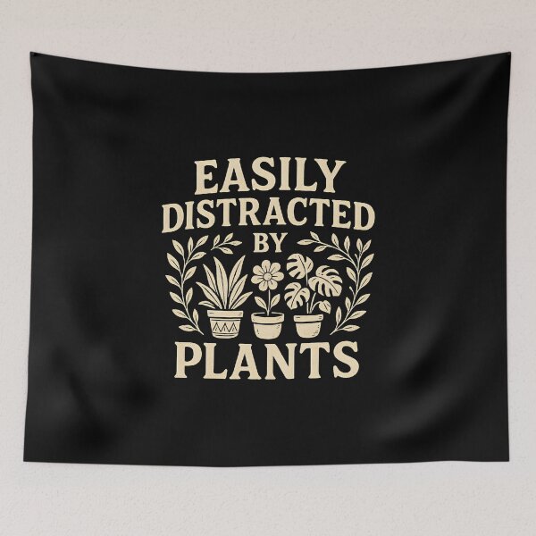 Item preview, Easily Distracted By Plants Funny Gardening Humor Houseplants Lover Retro designed and sold by Photo-Sphere101.