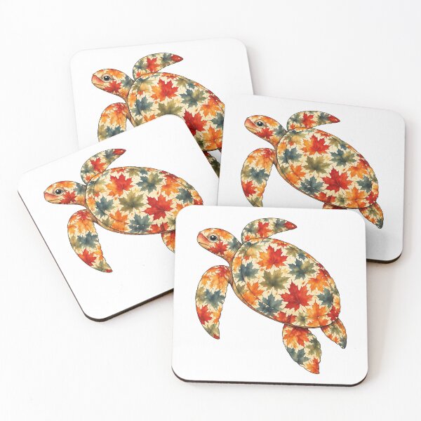 Item preview, Colorful Sea Turtle | Ocean Autumn Maples Art Collection designed and sold by Zaru Art Studio.
