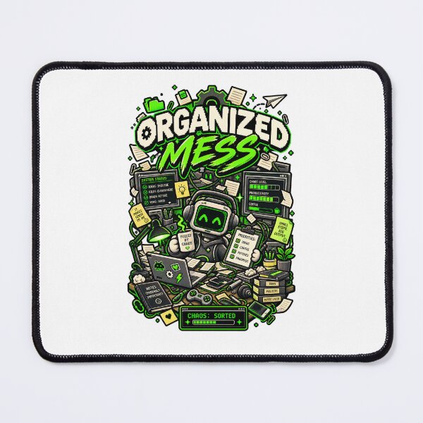Item preview, Organized Mess – Retro Pixel Chaos Humor designed and sold by Mad Factory Designs.