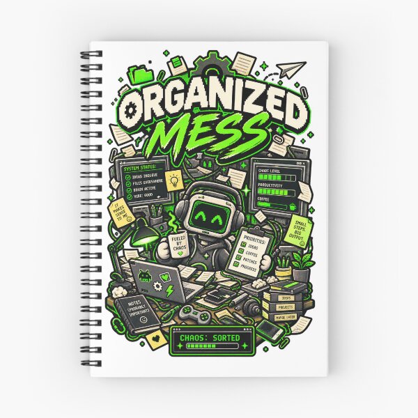 Item preview, Organized Mess – Retro Pixel Chaos Humor designed and sold by Mad Factory Designs.