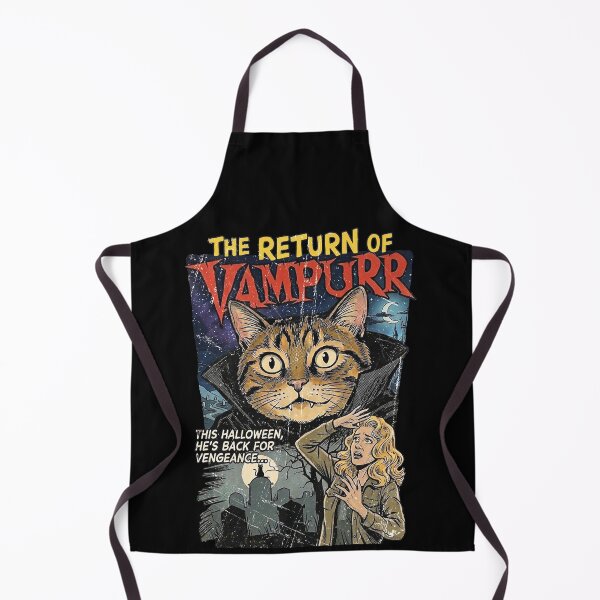 Item preview, The Return Of Vampurr Funny Halloween Cat Vintage Movie Poster Distressed designed and sold by BowbinaStudio.